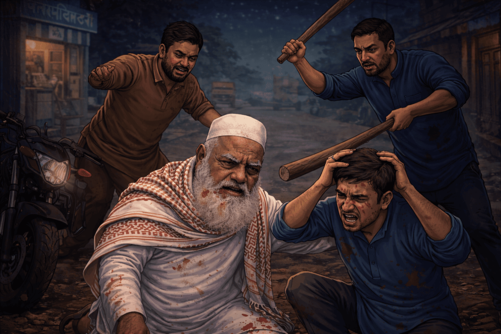 কাসেম মেম্বারের হুকুমে অবসরপ্রাপ্ত স্কুল শিক্ষককে মারধর করে বিএনপি কর্মী মনির ও জসিম