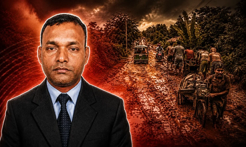 বাগান বাজার ইউনিয়নের ধুলিয়াছড়ি রাজারহাট সড়কের বেহাল দশা