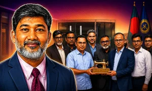 বিজিএমইএ প্রতিনিধি হিসেবে তারেক রহমানের সঙ্গে সৌজন্য সাক্ষাৎ করলেন শিল্পপতি রাকিবুল আলম চৌধুরী